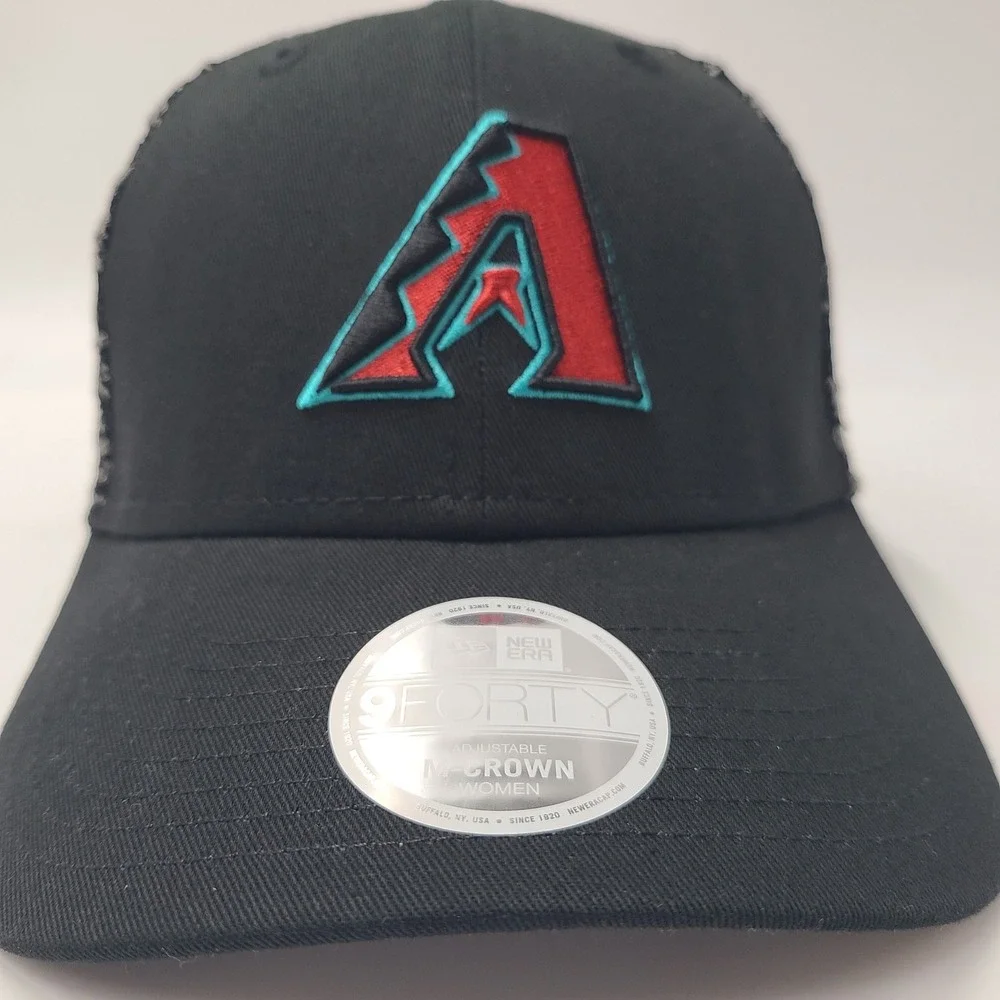 Women Arizona Diamondbacks Hat Snapback Mesh New Era 9Forty Black Floral M-Crown